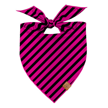 Neon Pink Stripes With Black Accessories