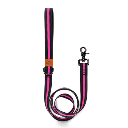 dog leash durable and stylish pink with black accessories